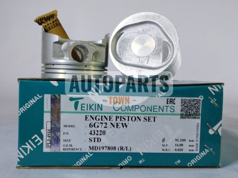 Поршень із пальцем STD (к-кт на двигун) Mitsubishi 3,0L (6G72 NEW SOHC V6,12V)
