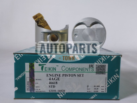 Поршень із пальцем STD (к-кт на двигун) Toyota 1,6L (4A,4AGE,4A-GEU)