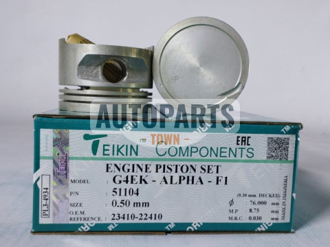 Поршень із пальцем +0.50мм (к-кт на двигун) Hyundai G4EK-ALPHA-F1,G4AE,G4AEB